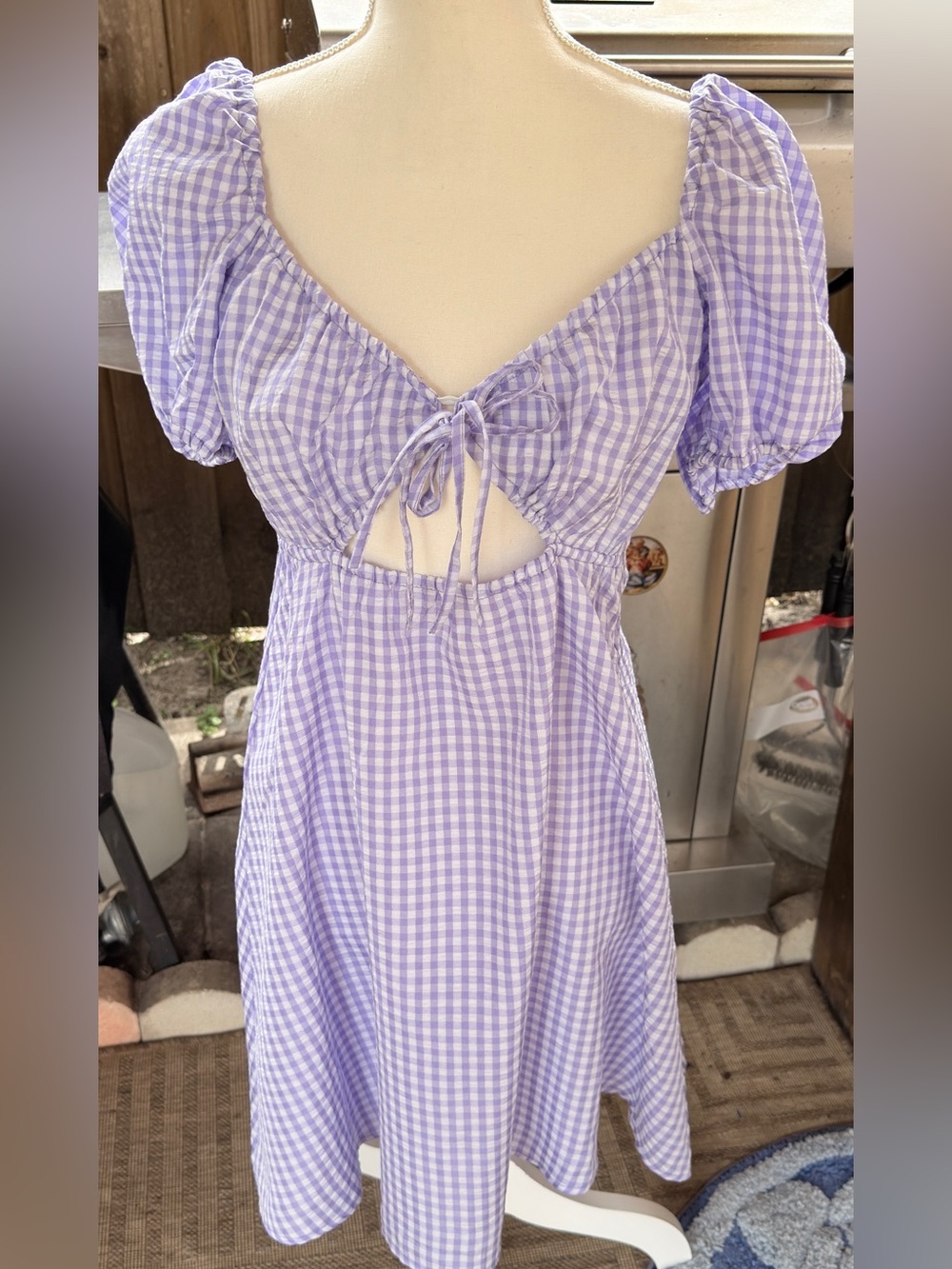 Lilac and White Gingham‎ Dress